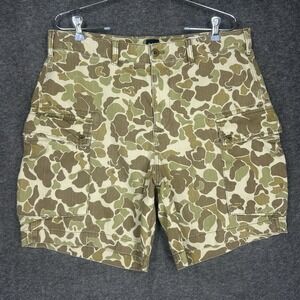 Gap Cargo Shorts Mens 33 Duck Frogskin Camo Herringbone 8" inseam